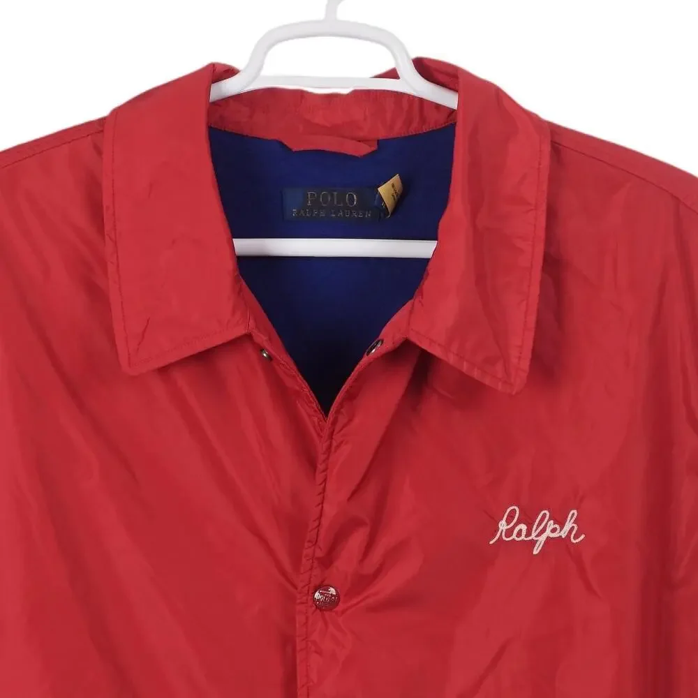 NWOT Polo Ralph Lauren Coach Jacket 3XB Red Nylon NY State Champs P Wing Snap